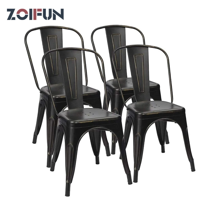 Coastal Black Elm Wood Furniture Country Style Dining Room Chairs Tin Modern Chairs Furniture Salon Styling Chairs