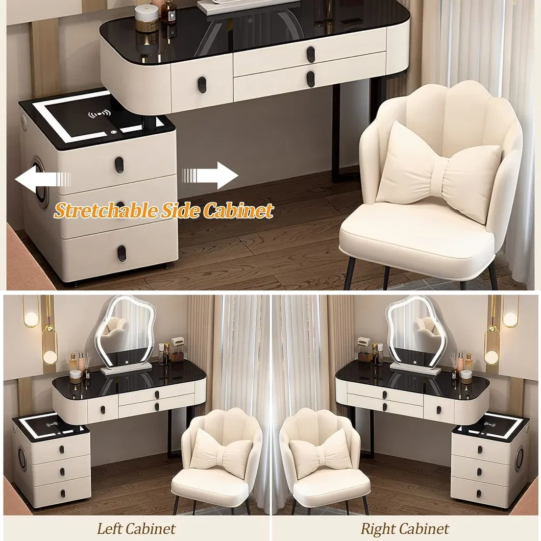 Nova Smart Bedroom Dresser Table Vanity Set Furniture with Mirror and Lights Wooden Make up Table