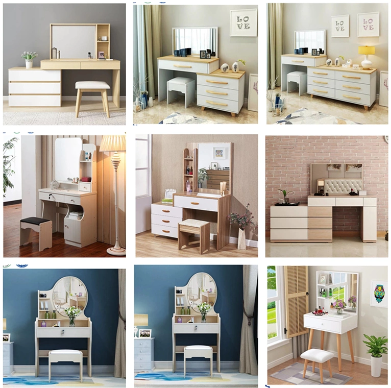 Custome Color Beige Small Unit Home Furniture Bedroom Assembly Dressing Table