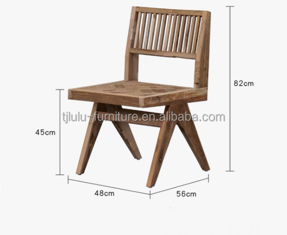 Vintage Luxury Dining Room Chair Elm Solid Wood Dining Chair Furniture for Events