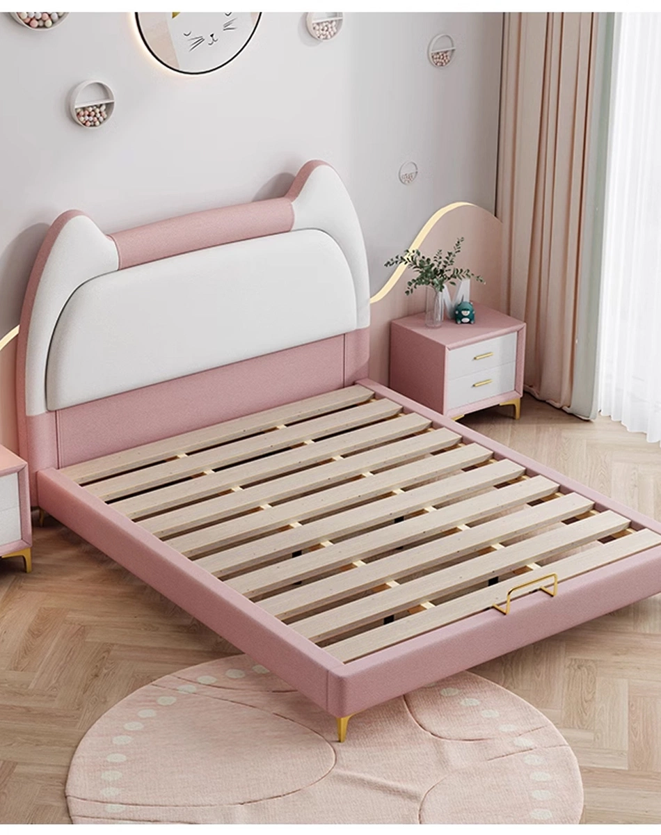 Children Cartoon Upholstered Bed Kids Lovely Cat Kids Bed Children Bedroom Furniture