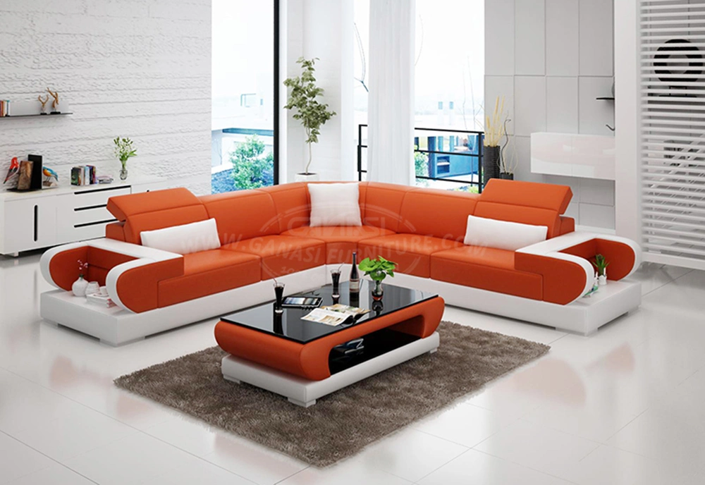 Simple Design Bedroom Furniture L-Shaped Movable Corner Sofa Set with Table