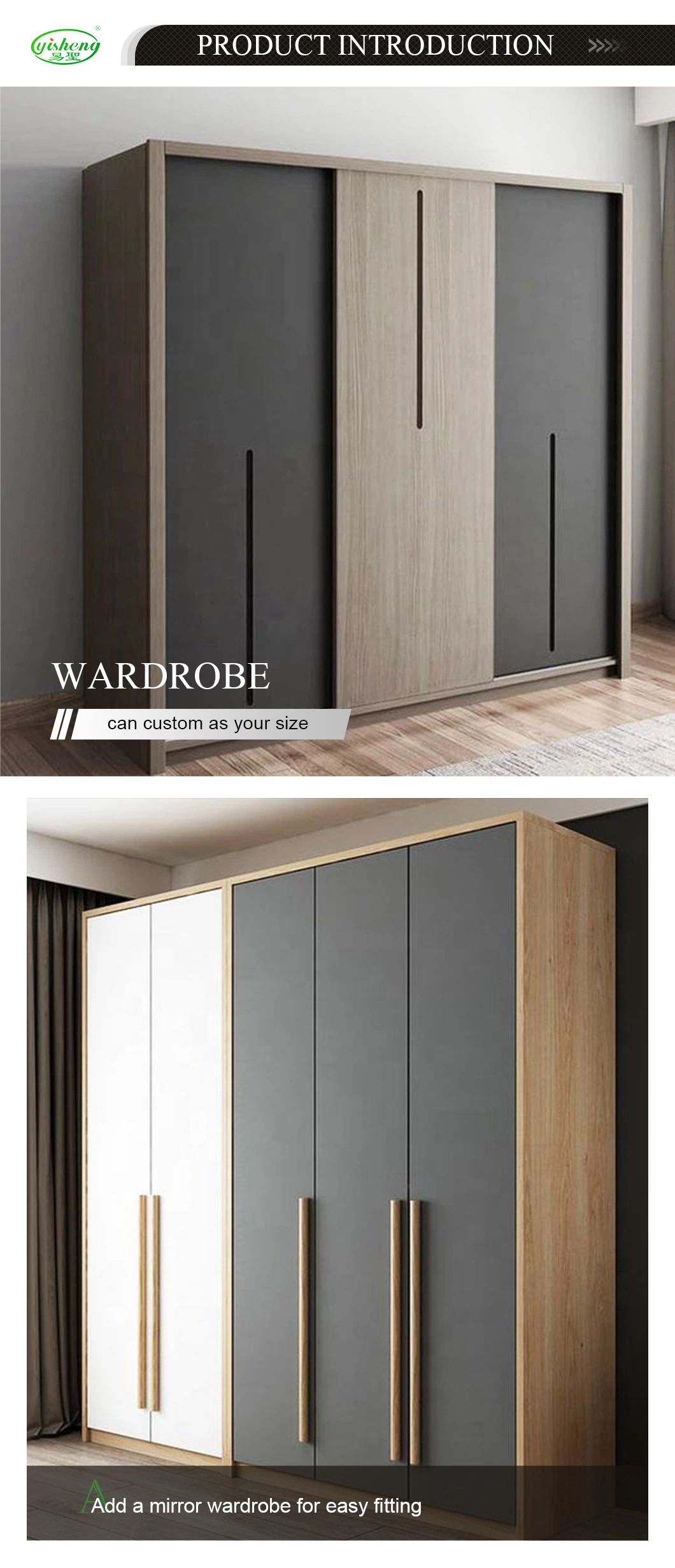 Wholesale High Quality Modern Wooden Hotel Wardrobe Furniture