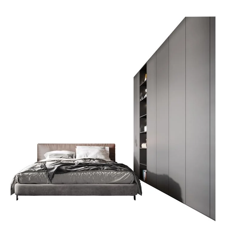 Customized Bedroom Furniture with High Grade Gray Wardrobe Hand Painted Wardrobe