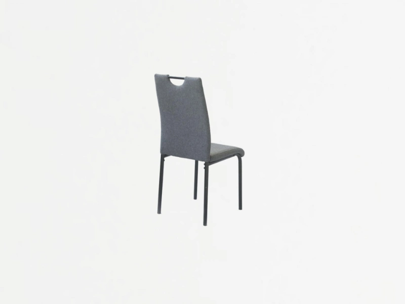 Simple Modern Style Restaurant Furniture Wedding Living Room Garden Metal Legs Grey Fabric Upholstered High Back Dining Chair
