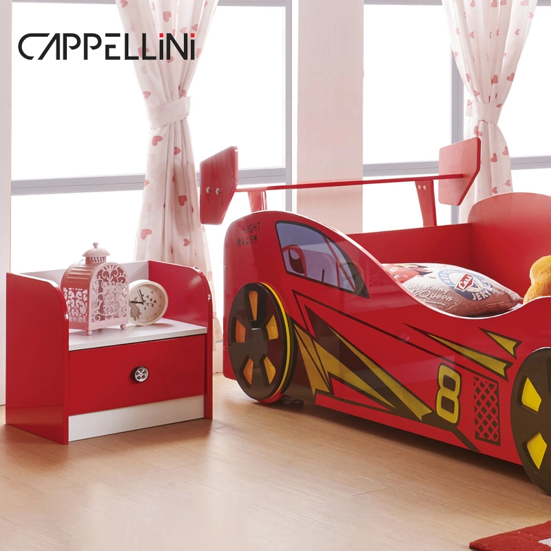 Popular Hot Sale Car Design Boy Room Children Bed Bookshelf Wardrobe Sets Home Wooden Kids Bedroom Furniture