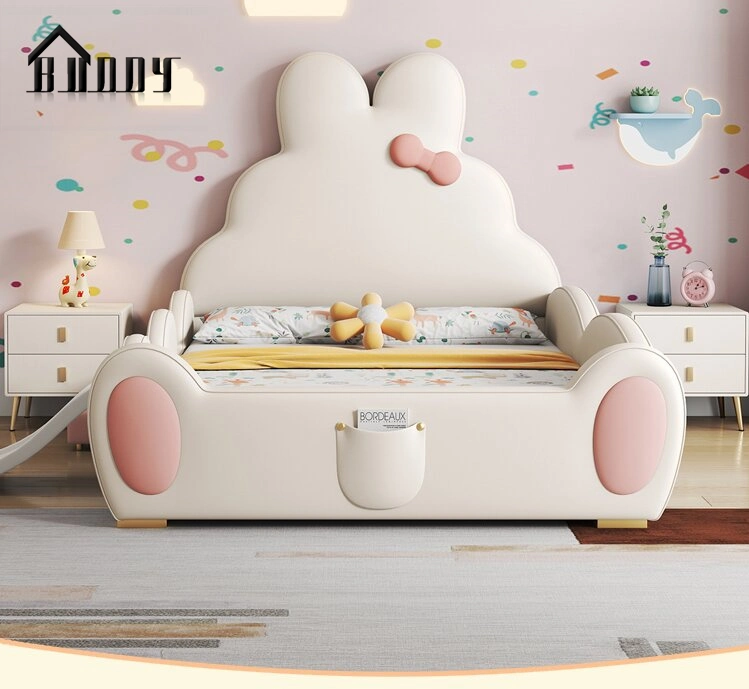 Simple Modern Home Hotel Bedroom Furniture Set Leather Cartoon Wall Bed Children Kids Bed