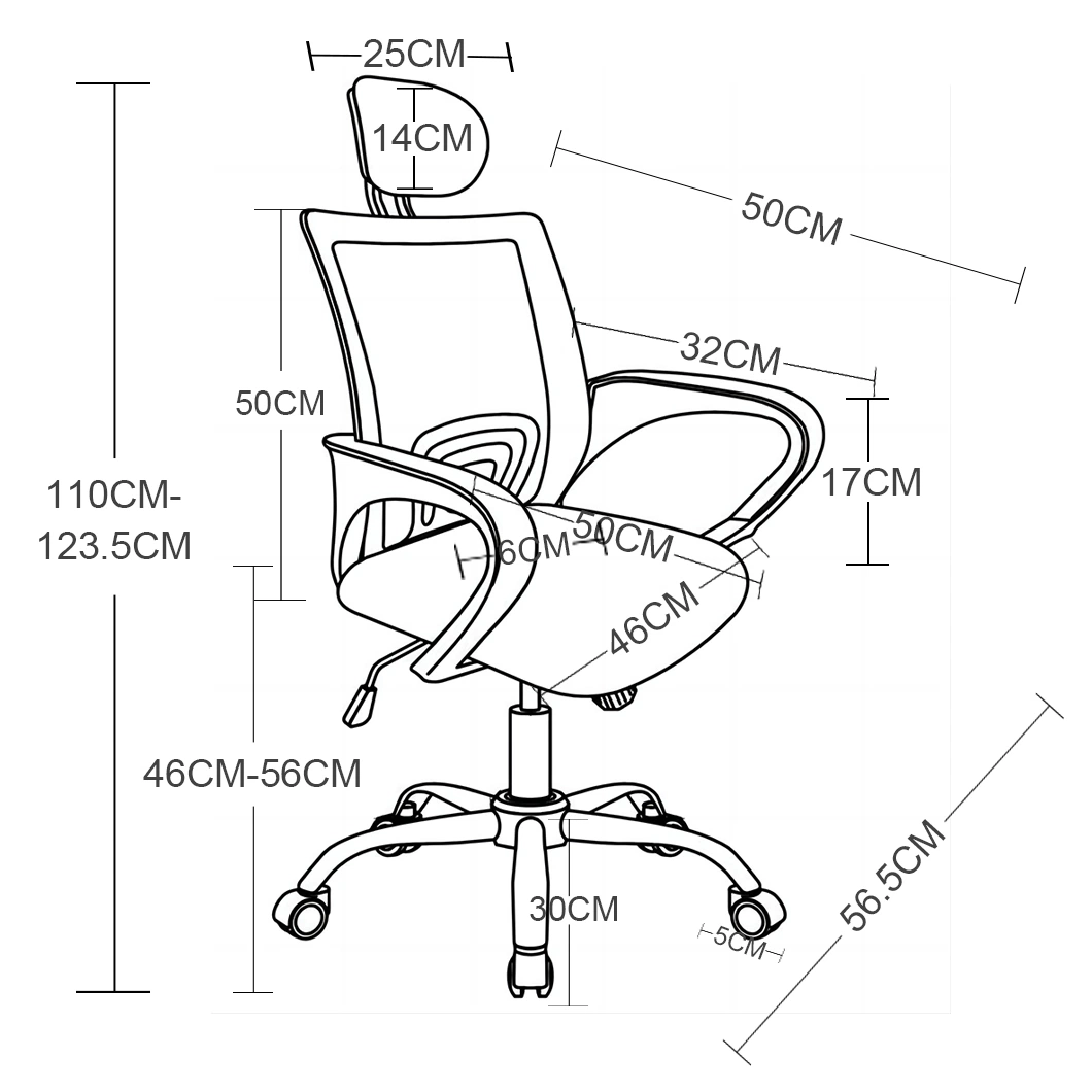 School Bedroom White High Back Office Chair