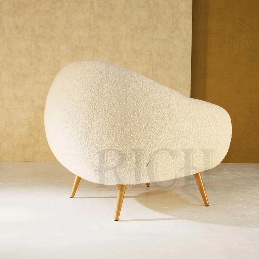 Classic Small Lounge Chair for Bedroom Fabric Living Room Cafe Single Leisure Fabric Teddy Armchair