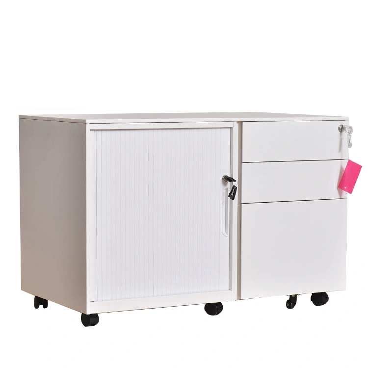 Chinese Factory Office Cabinet Furniture with Sliding Door/Tambour Door Filing Cabinet/Steel Mobile Caddy Pedestal with 3 Drawers