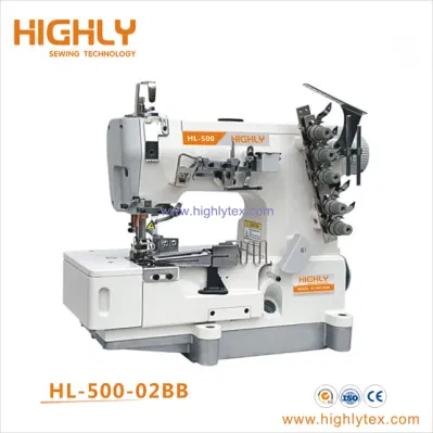 Automatic Direct Drive 3 Needle 5 Thread Interlock Stretch Sewing Machine with Thread Trimmer