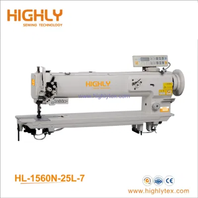 Long Arm Computerized Single Needle Compound Feed Sewing Machine with Auto Trimming