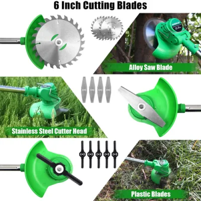 Electric Operating Cordless Lawn Brush Cutter 12V Lithium-Ion Battery Grass Trimmer