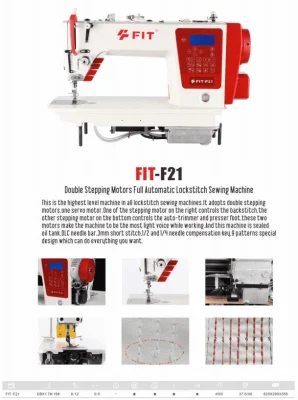 Full Computerized Special Stitch Pattern Lockstitch Sewing Machine Fit-F21