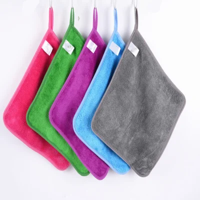 Plush Microfiber Cleaning Cloth Householddrying Towel 28cm*28cm