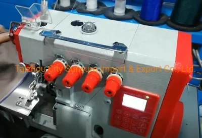 Direct Drive Super High Speed Overlock Sewing Machine with Stepping Motor and Auto-Trimmer and Three Light Eye Sensing Device Ss-6f-4D/at