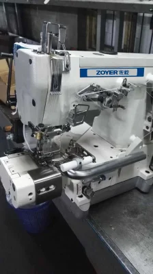 Zy600-33da Zoyer Cylinder Bed Right Side Cutter Interlock Sewing Machine with Direct Driver Auto Trimmer and Elastic Device