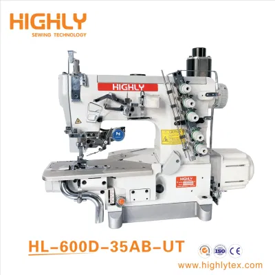 Automatic Direct Drive 3 Needle 5 Thread Interlock Stretch Sewing Machine with Thread Trimmer
