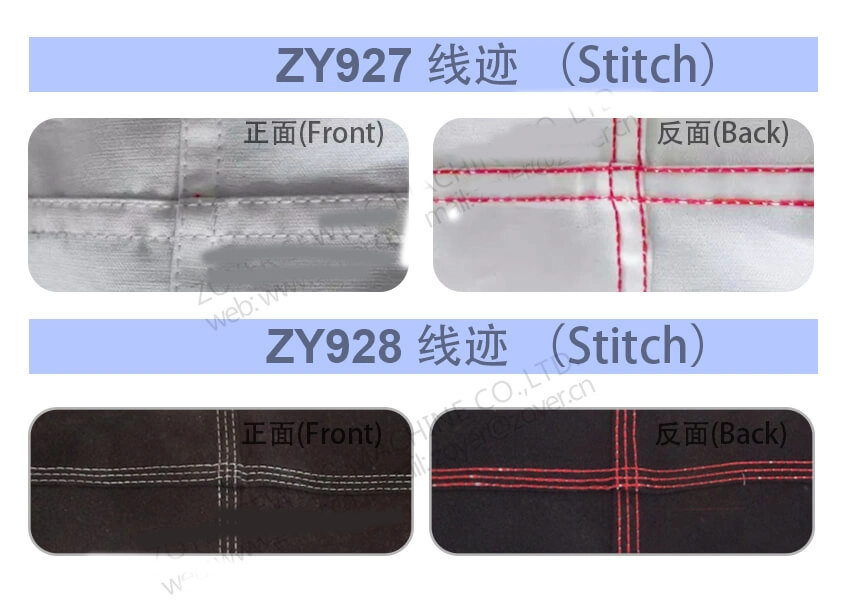 Zy928dkb 2-Needles Direct Drive Feed off Arm Tape Attaching Chainstitch Sewing Machine with Auto Cutter Device and Folder