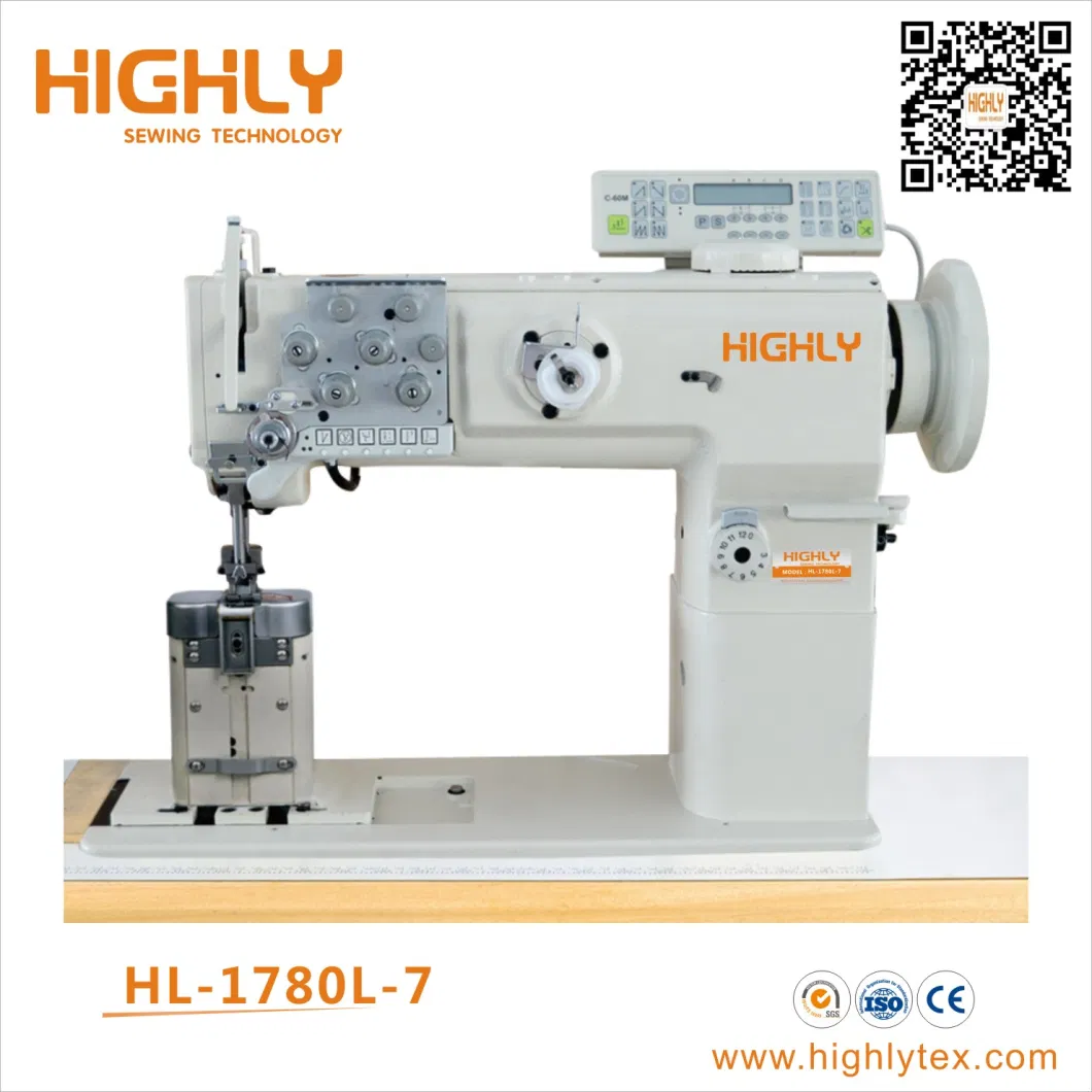 Hl-1780L-7 Multifunction Post Bed Double Needle Compound Feed Heavy Duty Sewing Machine