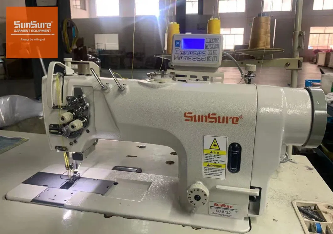 Sunsure Directly Drive Industrial Micro Oil Double Needle Interlock Sewing Machine with Automatic Trimming Function