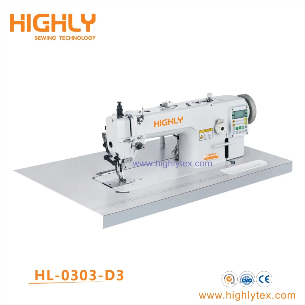 85cm Long Arm Computerized Top and Bottom Feed Heavy Duty Lockstitch Sewing Machine