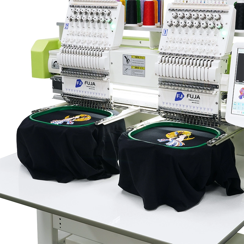 High Quality 2 Heads Multi Needles Automatic Triming Thread Hat T-Shirt Embroidery Machine