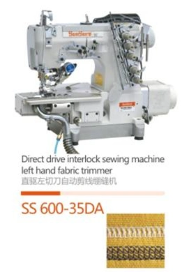 Direct Drive Cylinder Bed Interlock Sewing Machine with Left Cutter Ss-600-35bb/Ut