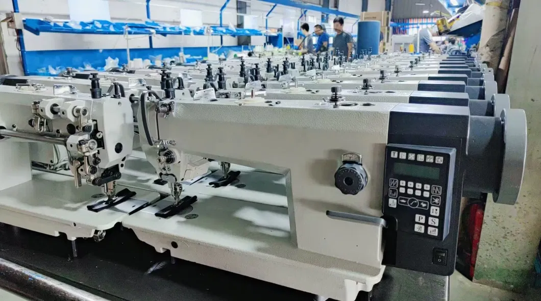 85cm Long Arm Computerized Top and Bottom Feed Heavy Duty Lockstitch Sewing Machine