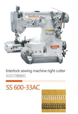 Sunsure High Speed Direct Drive Cylinder Bed Interlock Sewing Machine with Right Cutter