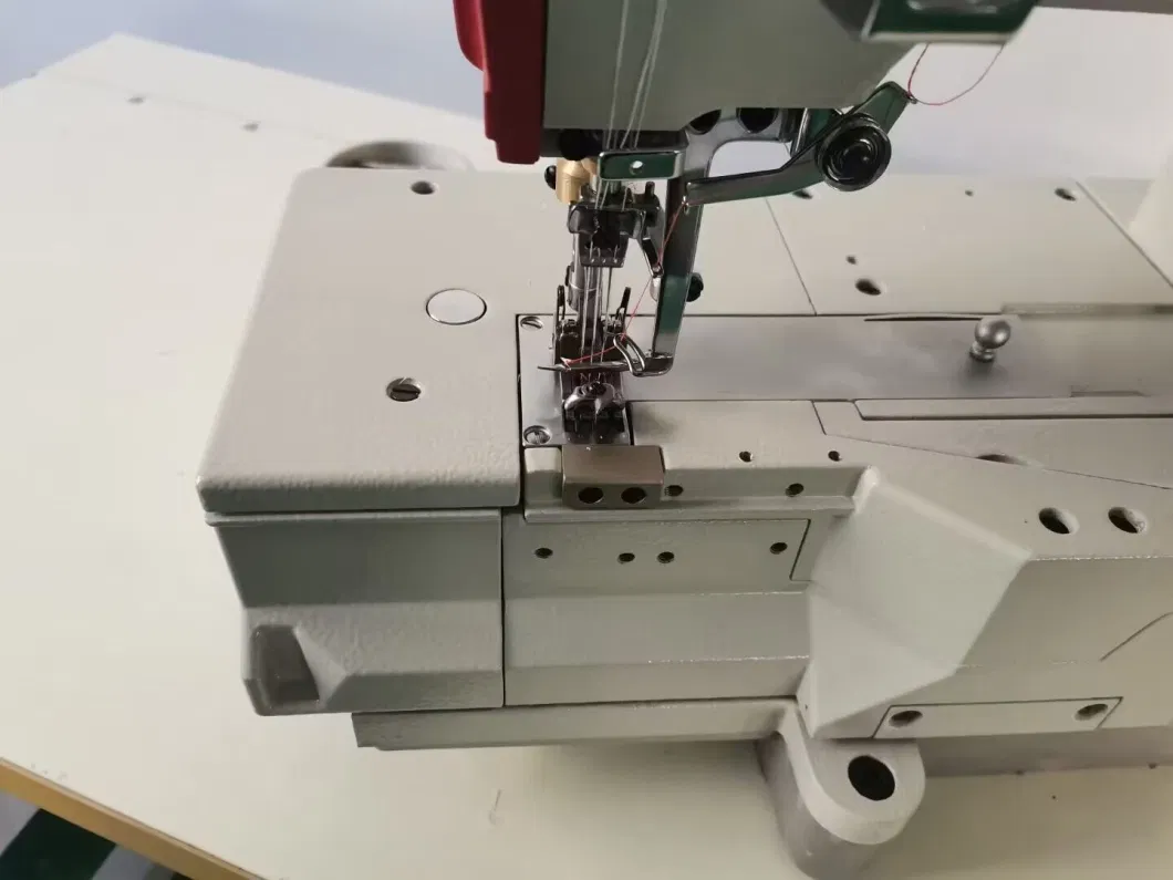 Automatic Direct Drive 3 Needle 5 Thread Interlock Stretch Sewing Machine with Thread Trimmer