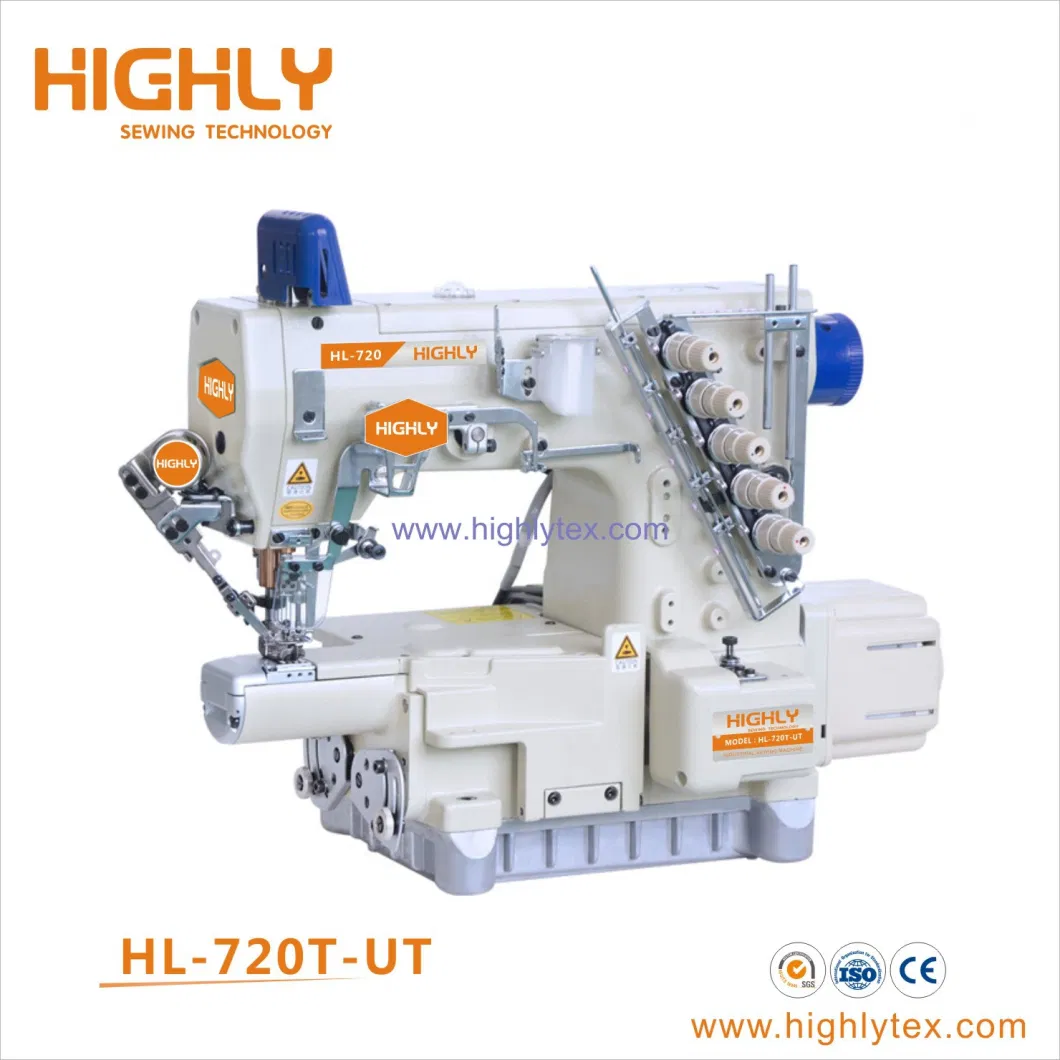 High Speed Flat Bed Interlock Stretch Sewing Machine with Auto Trimmer