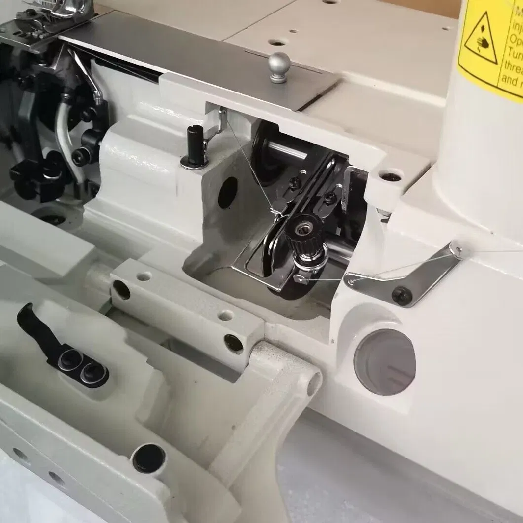 Automatic Direct Drive 3 Needle 5 Thread Interlock Stretch Sewing Machine with Thread Trimmer