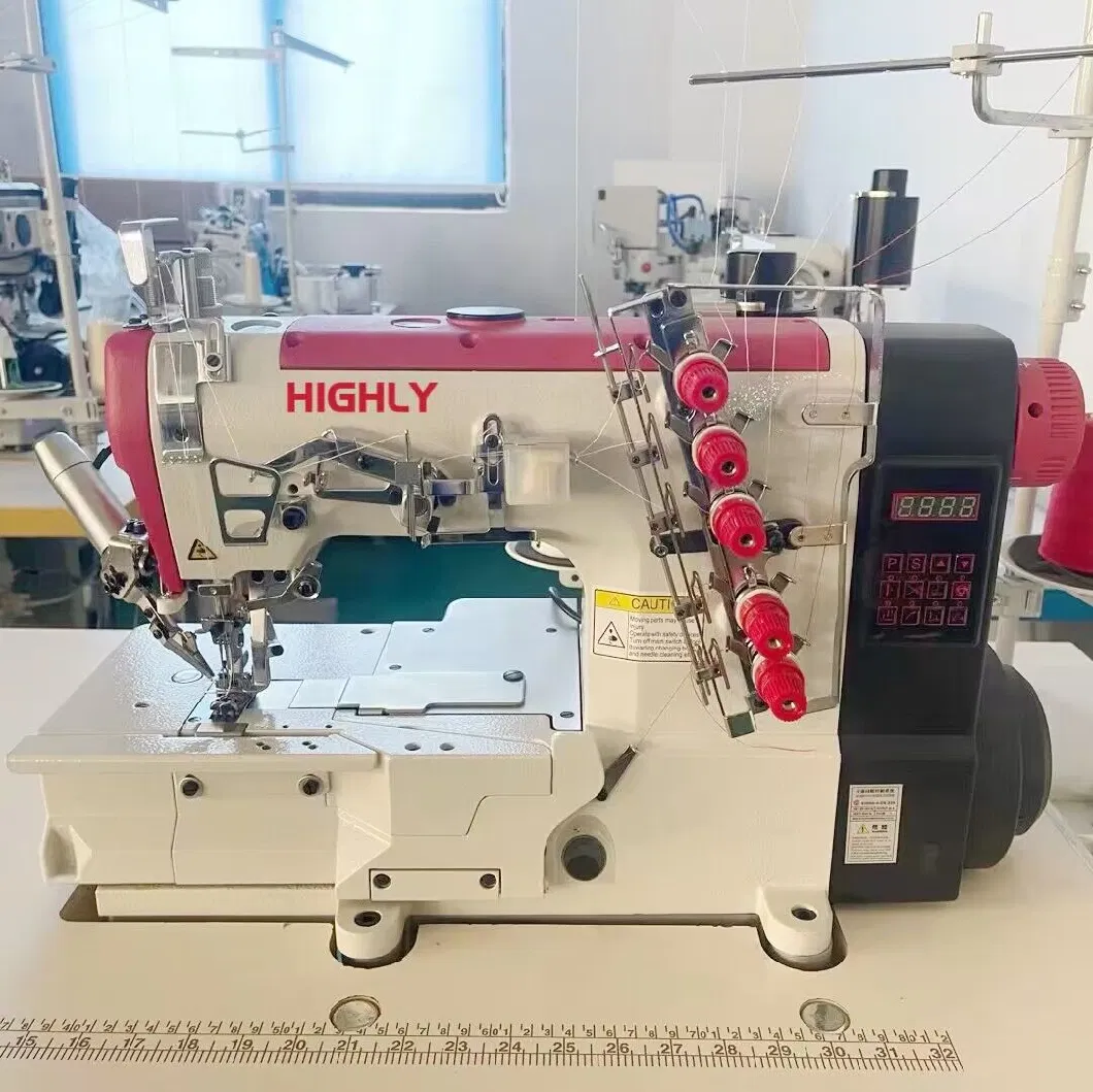 High Speed Flat Bed Interlock Stretch Sewing Machine with Auto Trimmer