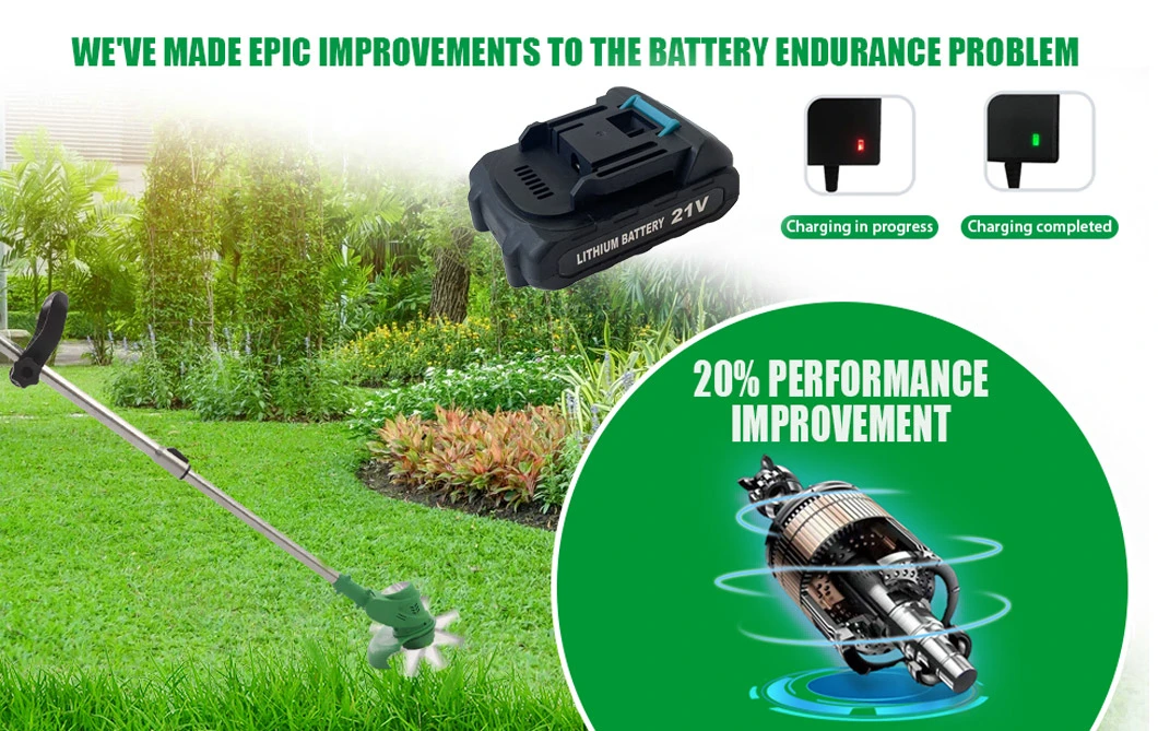 Electric Operating Cordless Lawn Brush Cutter 12V Lithium-Ion Battery Grass Trimmer