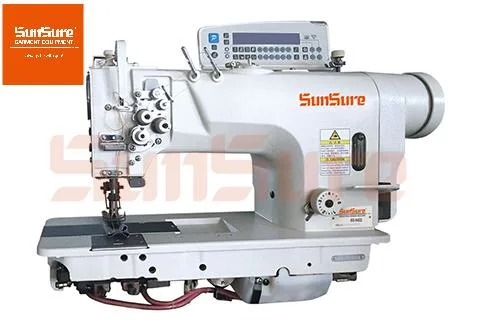 High Speed Direct Drive Double Needle Lockstitch Sewing Machine with Auto-Trimmer