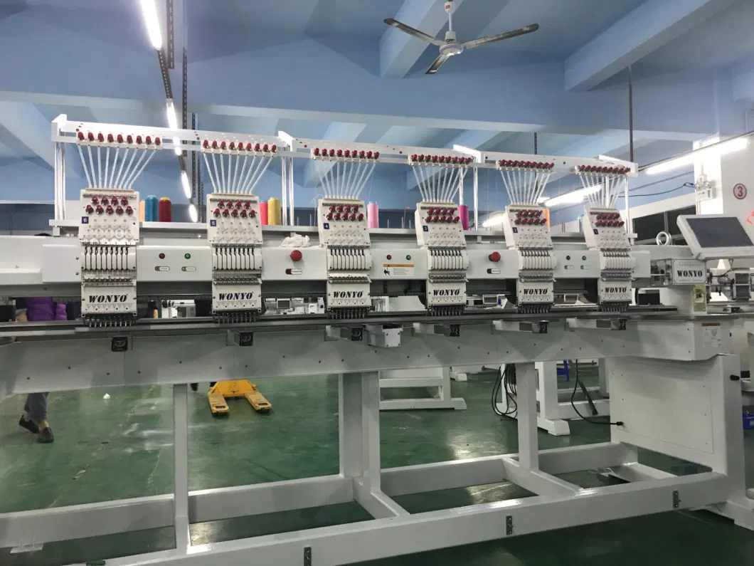 Multi-Head Flat Embroidery Cap Embroidery Garment Embroidery Embroidery Machine 6 Heads 15 Needles