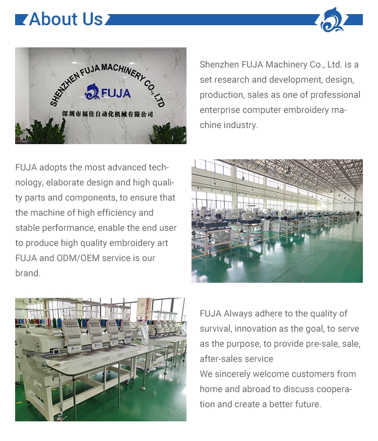 Fuja 2 Heads Multi Needle High Quality Digital Cloth Logos Embroidery Machine