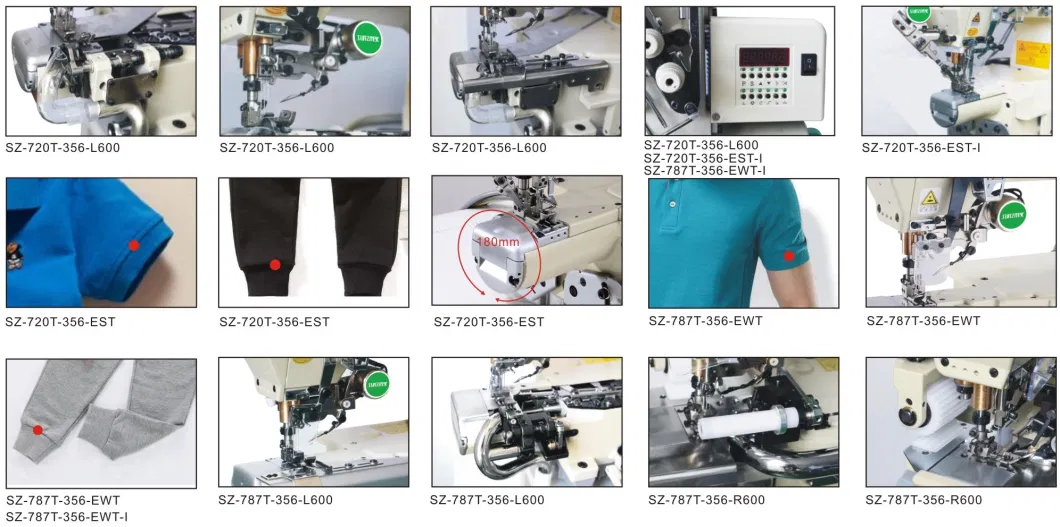 Sz-787t-356-L600 Direct Drive Cylinder Bed Interlock Sewing Machine with Left Fabric Cutter