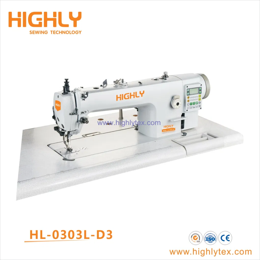 85cm Long Arm Computerized Top and Bottom Feed Heavy Duty Lockstitch Sewing Machine