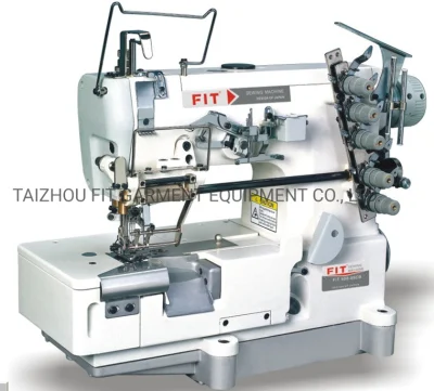 Máquina de costura industrial elástica de lecho plano con cortador de tela (FIT 500-05CB)
