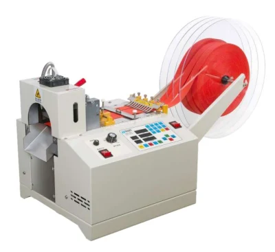 Máquina de costura especial de cortador automático de etiquetas (frío y caliente)