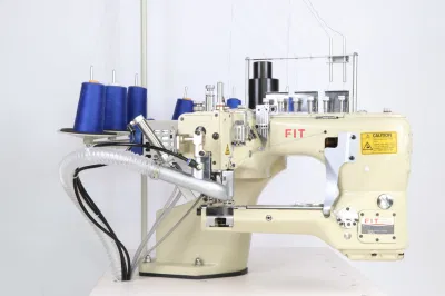 FIT-62gxp Ensamadora plana de 6 hilos con cuatro agujas integrada con Auto Trimmer Máquina de coser