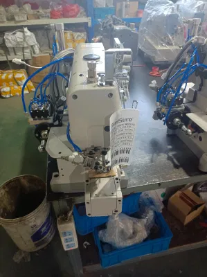 Máquina de costura de bloqueo de lecho cilíndrico de alta velocidad de accionamiento directo con cortador automático