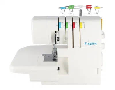 Fingtex Mt-703 Domestic Overlock cabeza única cuatro hilos agujas dobles Máquina de coser