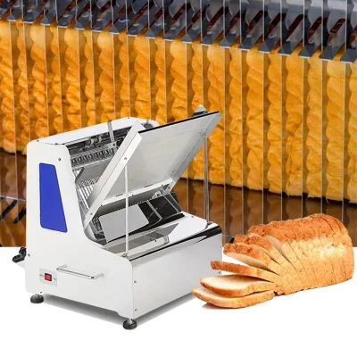 La hoja de acero inoxidable automático Cortador de tostadas de pan de panadería eléctrica Máquina cortadora de corte