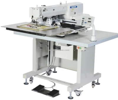 Máquina de coser programable con patrones automáticos.