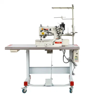 Máquina de coser industrial textil informatizada de cama plana F007kd-W122-356-Eut con corte automático de hilo.