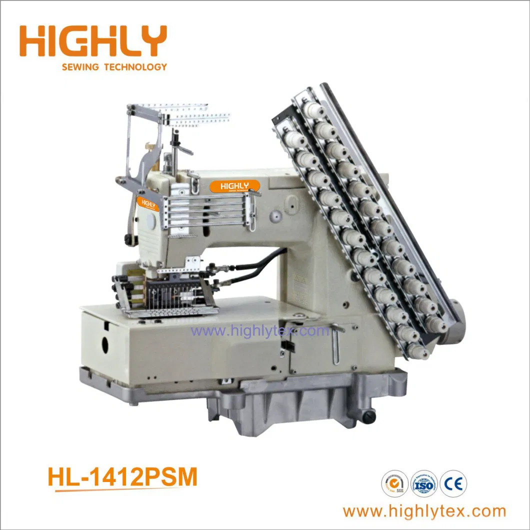 Three Needle Six Thread Heavy Duty Sewing Machine for Lap Seaming