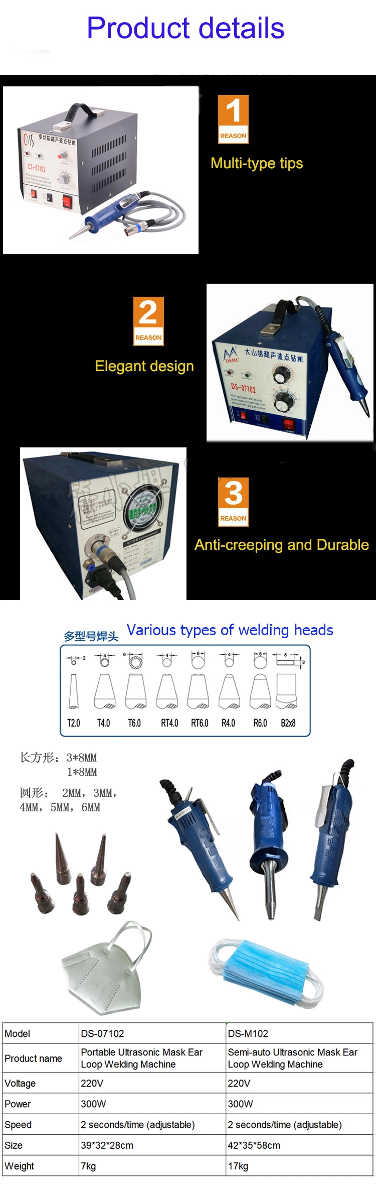 Factory Price Ultrasonic Mask Spot Welding Machine Sewing Machine Parts